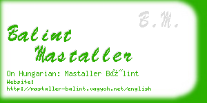 balint mastaller business card